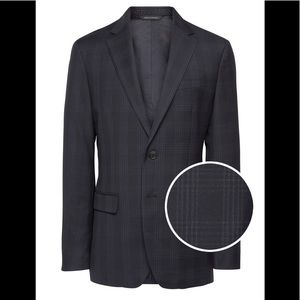 Slim Wool Blazer - Navy